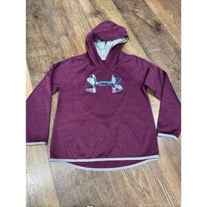 Little Girls Under Armour Maroon Pullover Jacket Size 10/12 EUC!!!